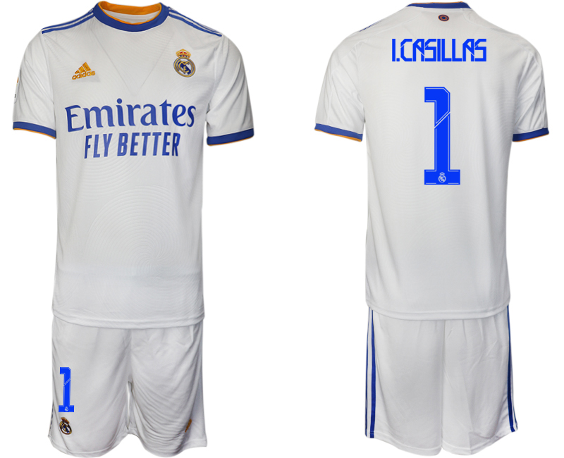 Men 2021-2022 Club Real Madrid home white #1 Soccer Jerseys1->customized soccer jersey->Custom Jersey